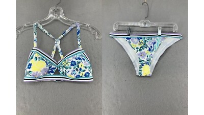 #ad Adore Me Womens Bikini Small Striped Floral Padded Cups $14.99