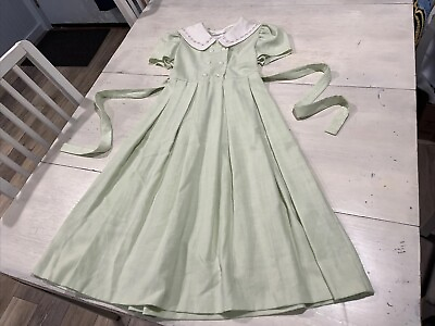#ad #ad Bonnie Jean New York Dress Girls 8 Green Double Breast Embroidered EASTER $32.98