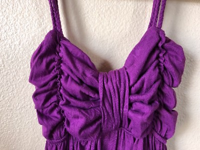 #ad Women#x27;s Juniors Stretch Swimsuit Coverup Purple Spaghetti Strap Small medium $24.99