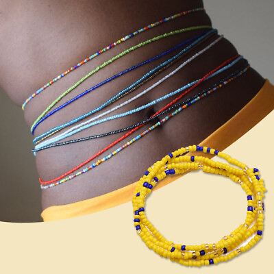 Boho Women Beaded Waist Chains Beach Bikini Body Belly Dance Chains Jewelry Gift AU $1.49