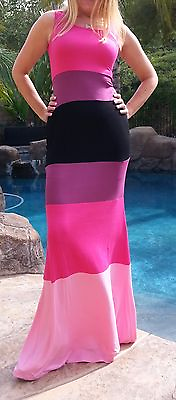 #ad #ad Maya Antonia Shades of Pink Color Block Maxi DressExtra Long $48.00