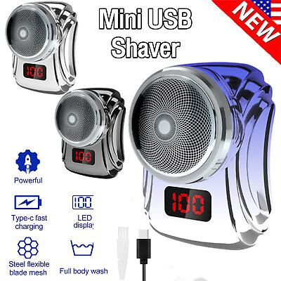 Mini Portable Electric Razor for Men USB Rechargeable Shaver Beard Trimmer Gifts $14.99