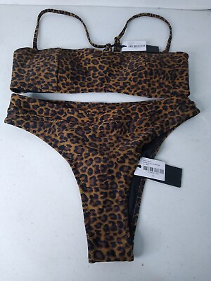 #ad Kendall amp; Kylie Leopard Bandeau Bikini Set $37.00