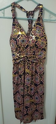 #ad One size fits most elegant party cocktail dress golden accents $10.00