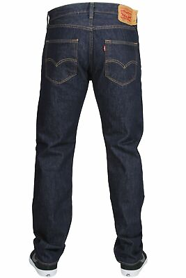 Levis 501 Original Fit Jeans Straight Leg Button Fly 100% Cotton Blue Black $56.93