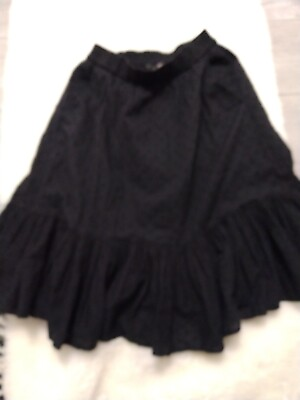 #ad J Crew Boho Black Skirt Pockets Ruffle Hem Size 2P $19.99