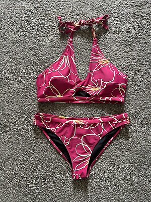 #ad Cupshe Pink And Yellow Bikini Set Size XL $22.00
