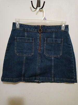 #ad Madewell Denim Mini Skirt. Zip Front. Size 29 $12.99