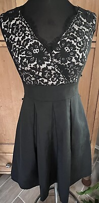 #ad White House Black Market Women#x27;s Sleeveless Black Lace Cocktail Dress Size 4 $35.00