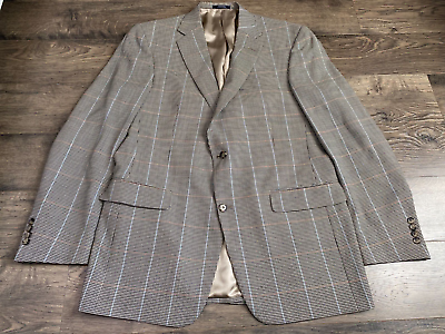 #ad EUC Mens Hart Schaffner Marx dillards houndstooth suit jacket USA MADE size 42L $64.99