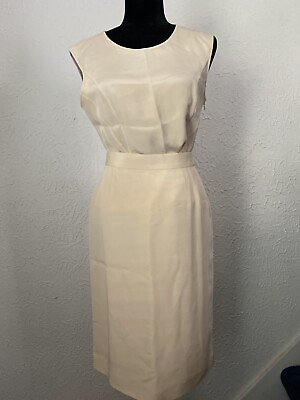 #ad ESCADA COUTURE silk cream skirt and top set SZ 38 $104.99