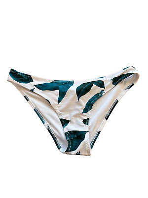 #ad Cupshe Palm Print White Bikini Bottoms Size Medium $15.00
