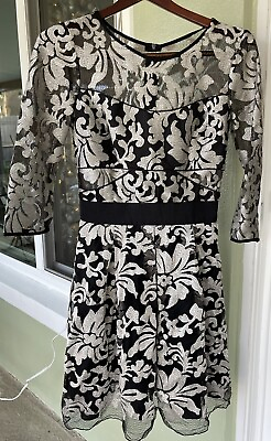 #ad NWT Black amp; Silver Cocktail Party Dress Size 4 $17.00
