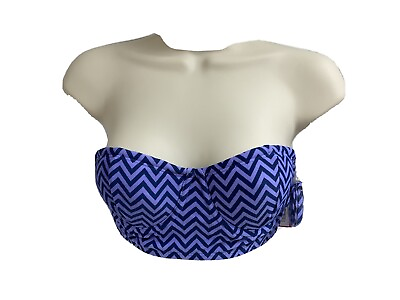 #ad NWT Size Small Blue Purple Chevron Bikini Push up Top Target Xhilaration $8.09