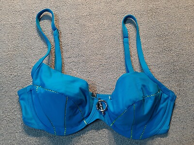 Lise Charmel Blue Bikini Top Womens M 24quot; Chest $36.00