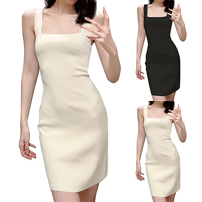 #ad Women#x27;s Solid Color French Style Style Camisole Cute Summer Dresses for Women $36.26