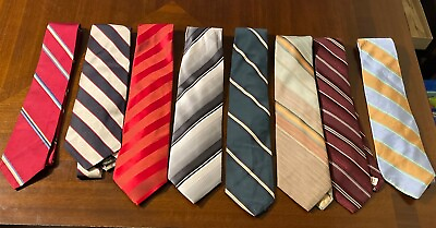 #ad Lot Of 8 Vintage 50s 60s Neckties Ties Striped Woodmere Sears Robert Talbots $9.99