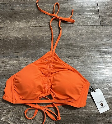 #ad Women#x27;s Bikini Top Shade amp; Shore Small S Beautiful Orange Bathing Suit NWT $12.95