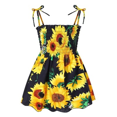 #ad #ad Girl#x27;s Navy Sunflower Print Dress $14.99