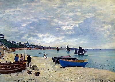 The Beach at Sainte Adresse #2 by Claude art painting print $7.99