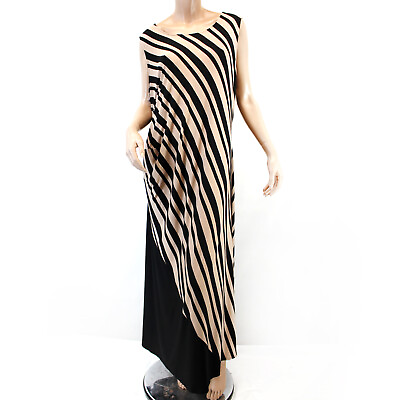 Catherines Plus Striped Sleeveless Maxi Dress Petite 3X 26 28W Spring Summer $39.99