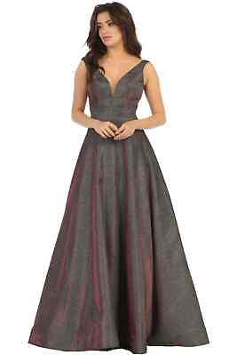 SPECIAL OCCASION SLEEVELESS V NECK PAGEANT EVENING GOWN SHINY A LINE PROM DRESS $89.99