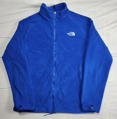 #ad The North Face Fleece Men#x27;s Size Large Full Zip Blue Long Sleeve $28.00