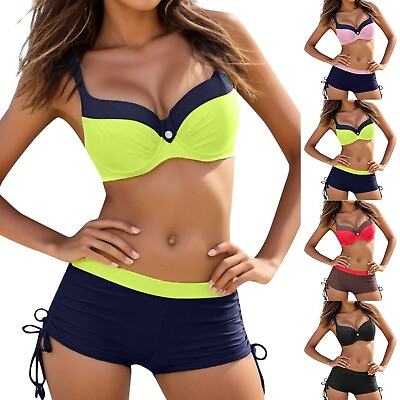 #ad Color Swimwear Swimsuit Set Push Up Beachwear Cute Bikinis for Women Sunflower $14.43