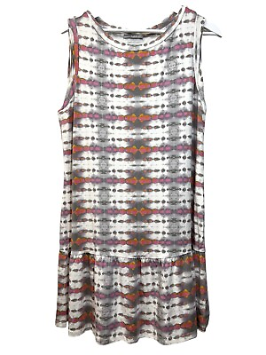 #ad #ad Tart Sleeveless Sundress Medium Tie Dye Ruffle Hem Short Stretch Knit Summer $18.36