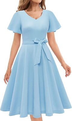 #ad Gardenwed V Neck Cocktail Dresses for Women 2023 Wedding Guest DressShort Sleev $87.20