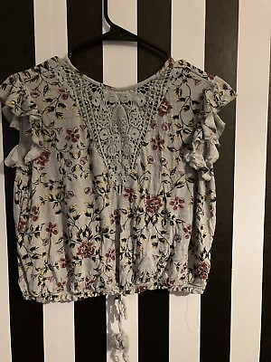 Floral Lace Boho Top Sz Small $9.85