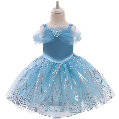 #ad Dress Princess Strapless Snowflake Princess Party Dress Girl Dress Baby Clothes $51.83