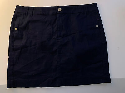 #ad GAP navy blue cotton stretch short skirt Women#x27;s 14 NEW $15.00