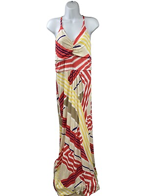 #ad Banana Republic Women#x27;s Beige Pink Long Maxi Dress XL $26.57