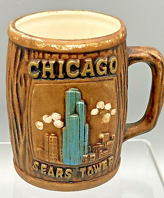 VTG Chicago Souvenir Sears Tower kitschy Coffee Mug Made In Japan Ceramic Cup $7.75