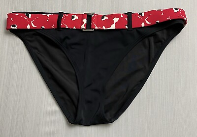 #ad #ad Victoria#x27;s Secret Women’s Bikini Bottoms Sz Large Black Red Belted $12.50