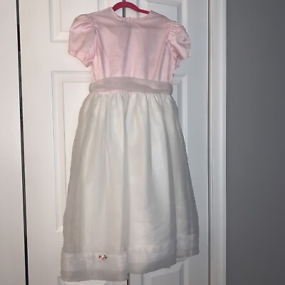 #ad #ad Vintage Jayne Copeland Party Summer Dress Girls Size 10 Pink White Petite Rose $15.00