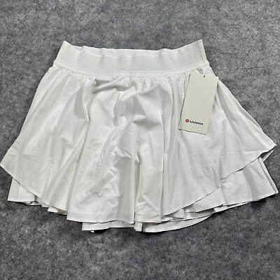 #ad #ad Lululemon Court Rival High Rise Skirt Long White Tennis Pickleball Size 4 $58.40