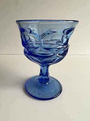 #ad Vintage FOSTORIA ARGUS COBALT BLUE Cocktail Glass Dessert 5quot; tall $6.00
