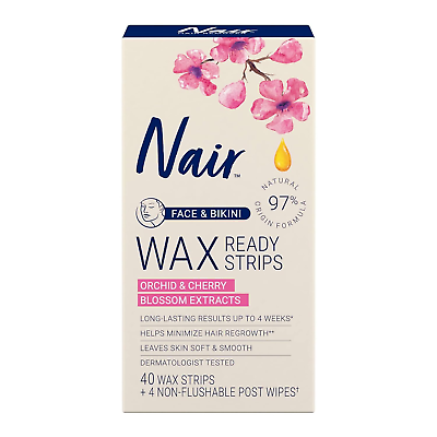 #ad Hair Remover Face and Bikini Wax Ready Strips 40 Count 4 Post Wipes Pack of $27.99