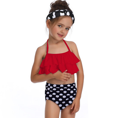 #ad Summer Toddler Girls Floral Prints Swimwear Two Piece Girls Kids Bathing Suit $16.19
