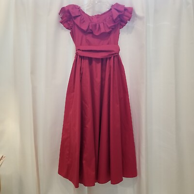 #ad Dress Girls Size 8 Special Occasion Wedding Party Rosy Coral Taffeta Handmade $19.26