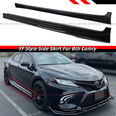 For 18 2023 8th Gen Toyota Camry Painted Gloss Black Side Skirt Extension Panel $185.99