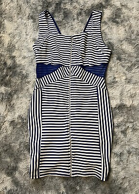 #ad Love Republic Sun Dress Blue and White Striped Dress Size Large $12.99