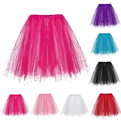 New Adults Tulle Tutu Skirt Dressup Party Costume Ballet Womens Girls Dance Wear $11.04