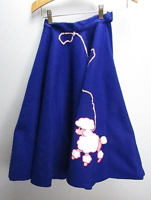 #ad #ad Homemade Felt Poodle Skirt Blue Waist 20 length 26 $25.00