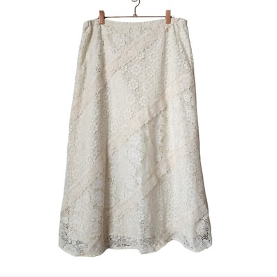 #ad CAREFREE FASHIONS x VINTAGE lace skirt in white lace $39.98