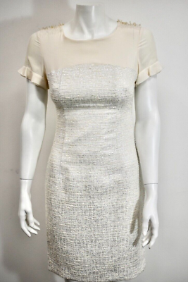 #ad PORTS Ivory Gold Cocktail dress Size 2 on Sale DL $89.25