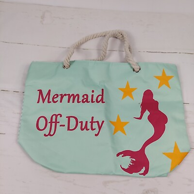 Canvas Mermaid of duty Tote Bag Beach large Bag Travel Bag NWT $19.88
