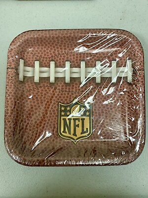 8 NFL Football Hallmark Party Express Paper Dessert Plates Brand New Sealed $5.95